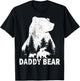 Daddy Bear 2 Cubs Father Day Funny Daddy Bear Twin Dad 2 Kid T-Shirt - T-Shirt | Black