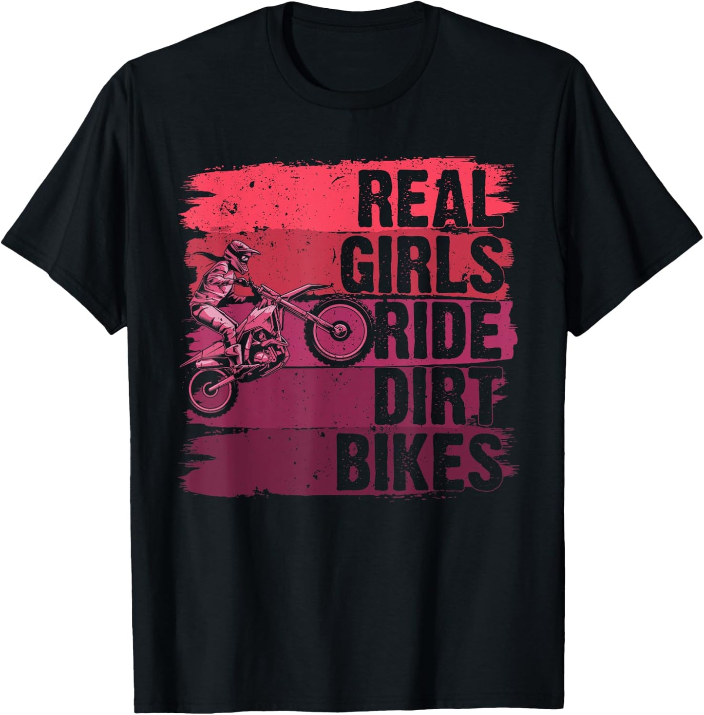 Cool Dirt Bike Girls Motocross Biker Racer Sport T-Shirt - T-Shirt | Black