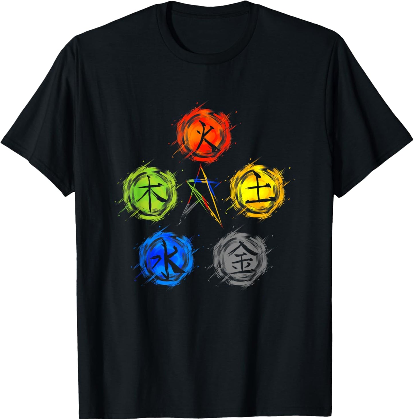 Qigong Five Elements Balance Tai Chi T-Shirt - T-Shirt | Black