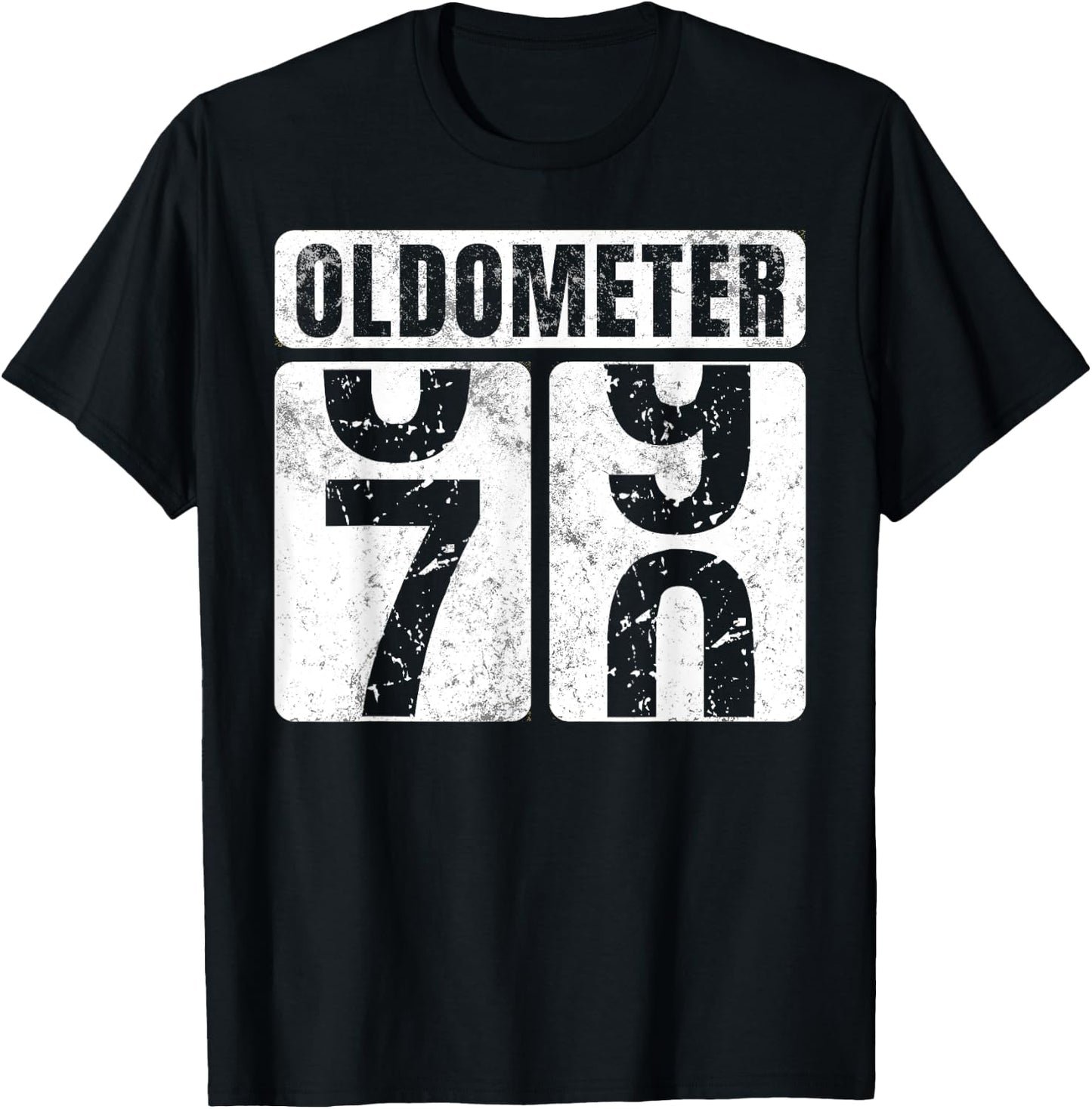 Oldometer 70 Shirt Vintage Funny 70th Birthday Gift T-Shirt - T-Shirt | Black