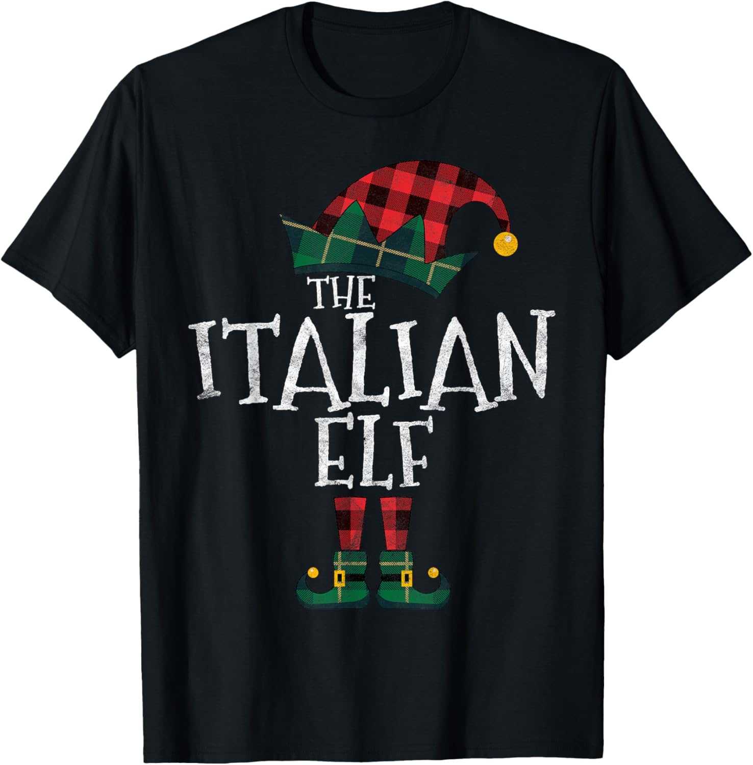 The Italian Elf Matching Family Group Gift Funny Christmas T-Shirt - T-Shirt | Black