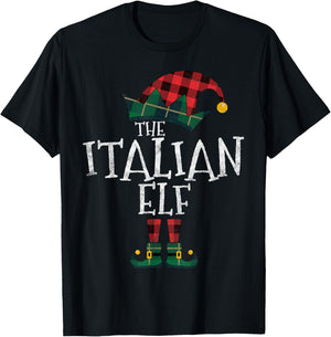 The Italian Elf Matching Family Group Gift Funny Christmas T-Shirt - T-Shirt | Black