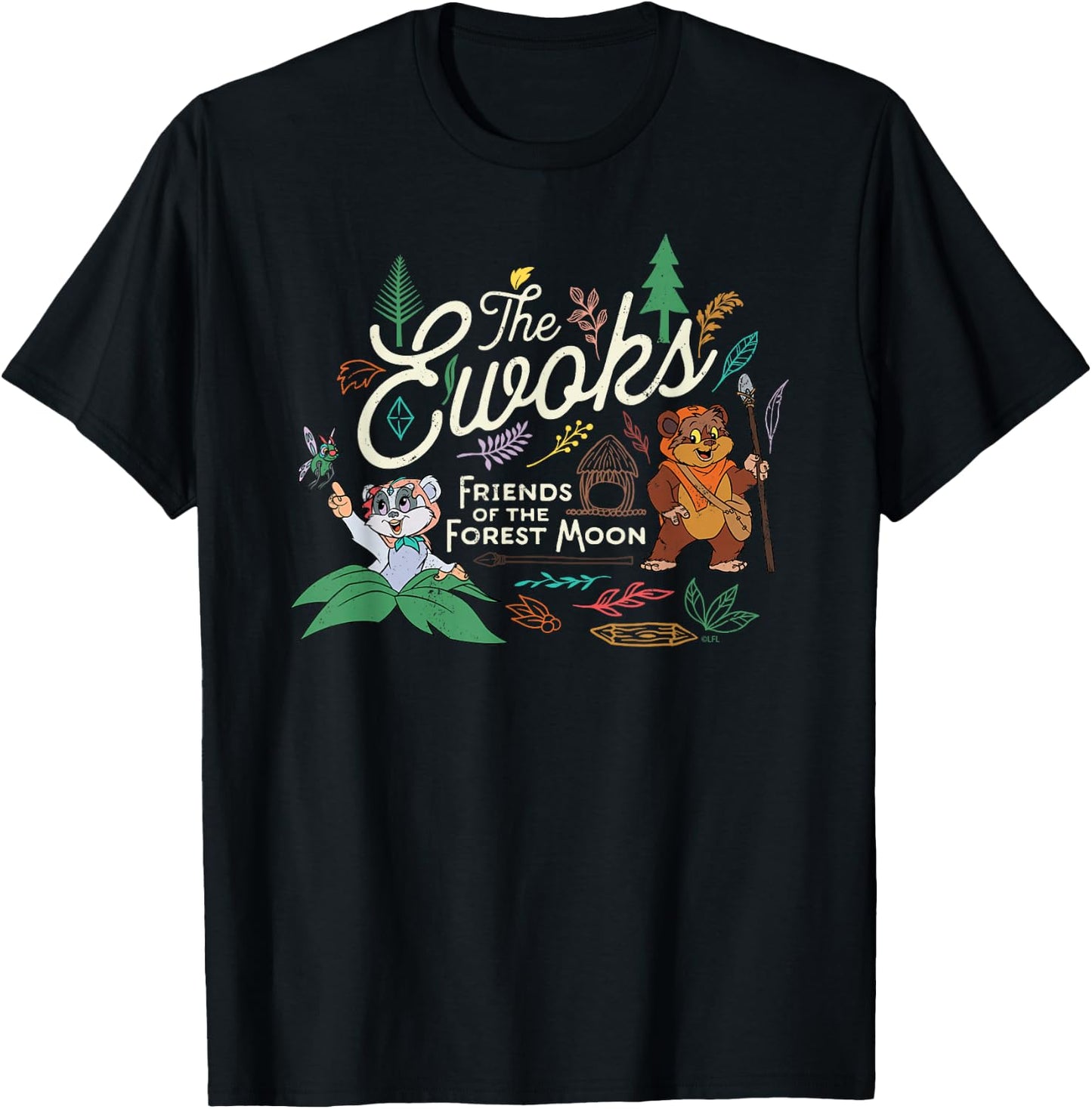 Star Wars The Ewoks Friends of the Forest Moon T-Shirt - T-Shirt | Black