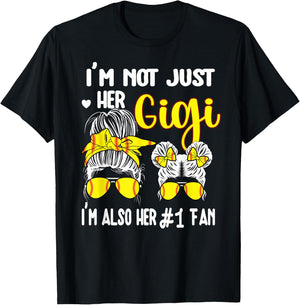 Softball Grandma Gigi Softball Fan Gigi T-Shirt - T-Shirt | Black
