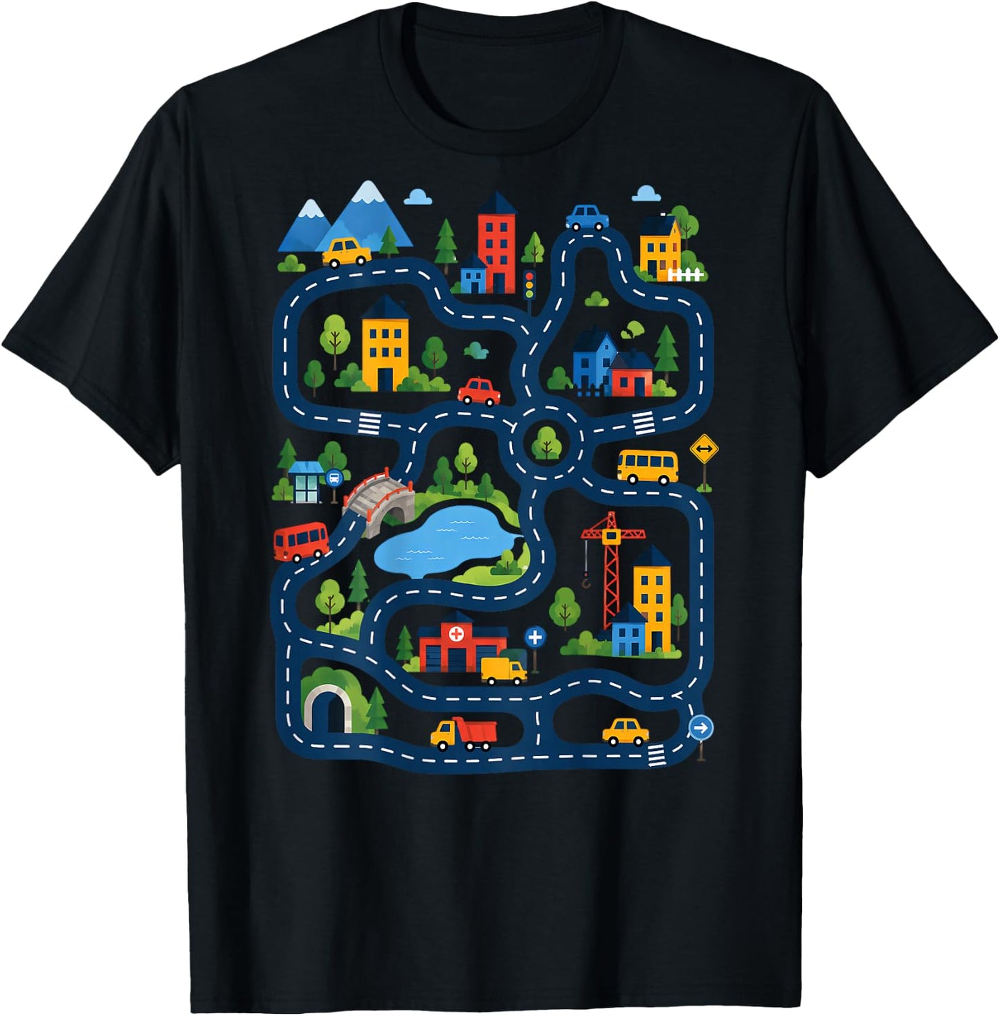 (On Back) Tired Dads Club Car Race Track On Dad Father's Day T-Shirt - T-Shirt | Black