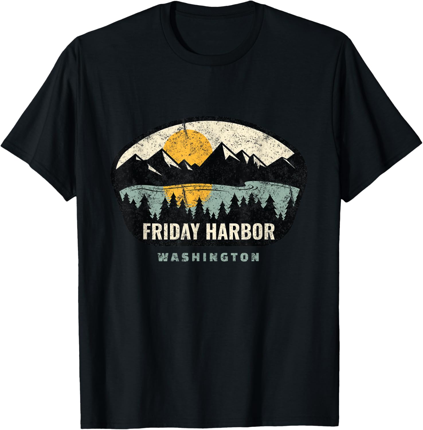 Friday Harbor Washington, Outdoors, San Juan Vacation Gifts T-Shirt - T-Shirt | Black