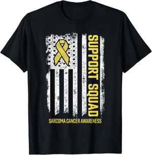 Sarcoma Cancer Shirts Support Squad Sarcoma Cancer Awareness T-Shirt - T-Shirt | Black