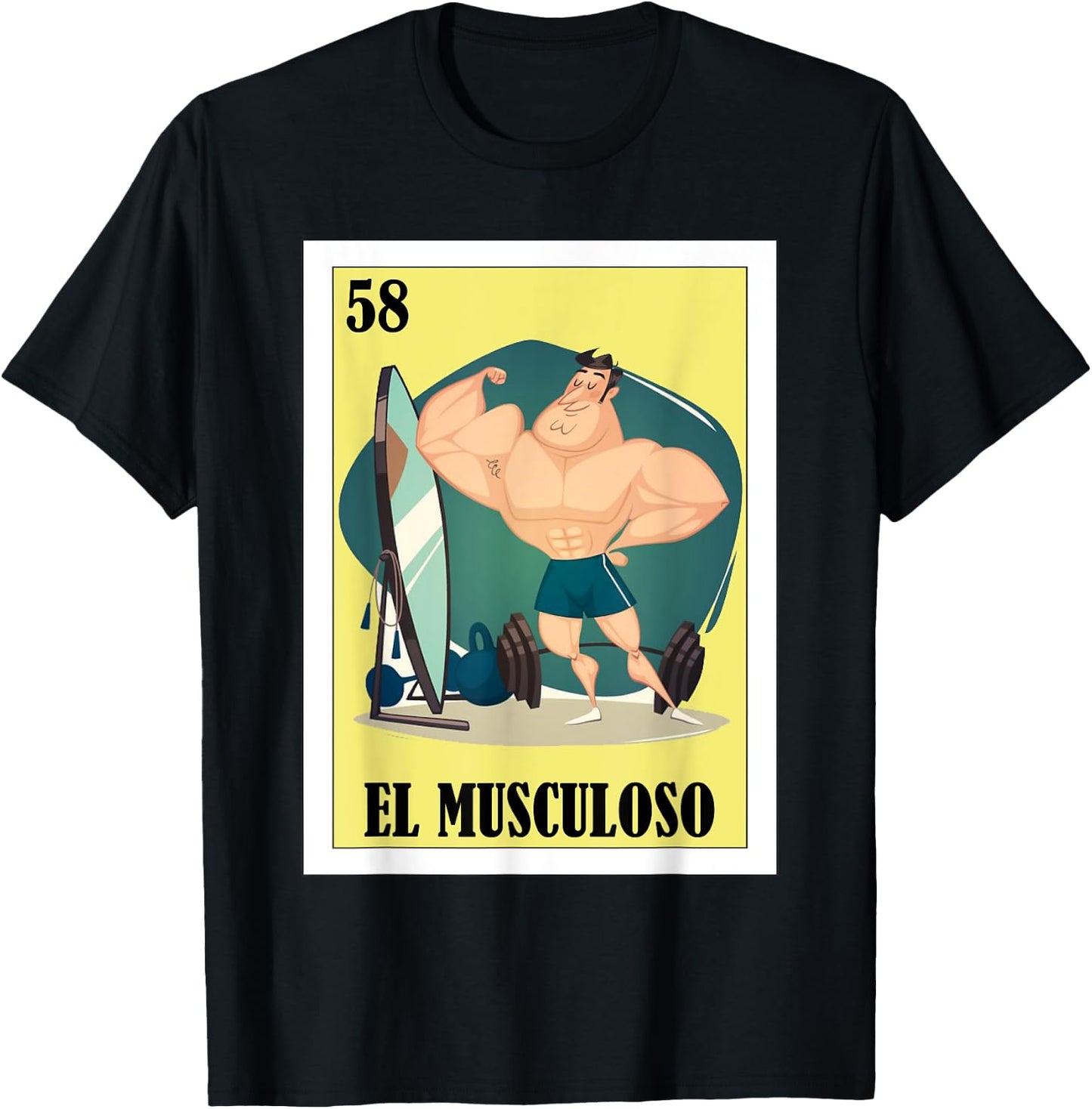 Funny Mexican Design for Fit Guys - El Musculoso T-Shirt - T-Shirt | Black