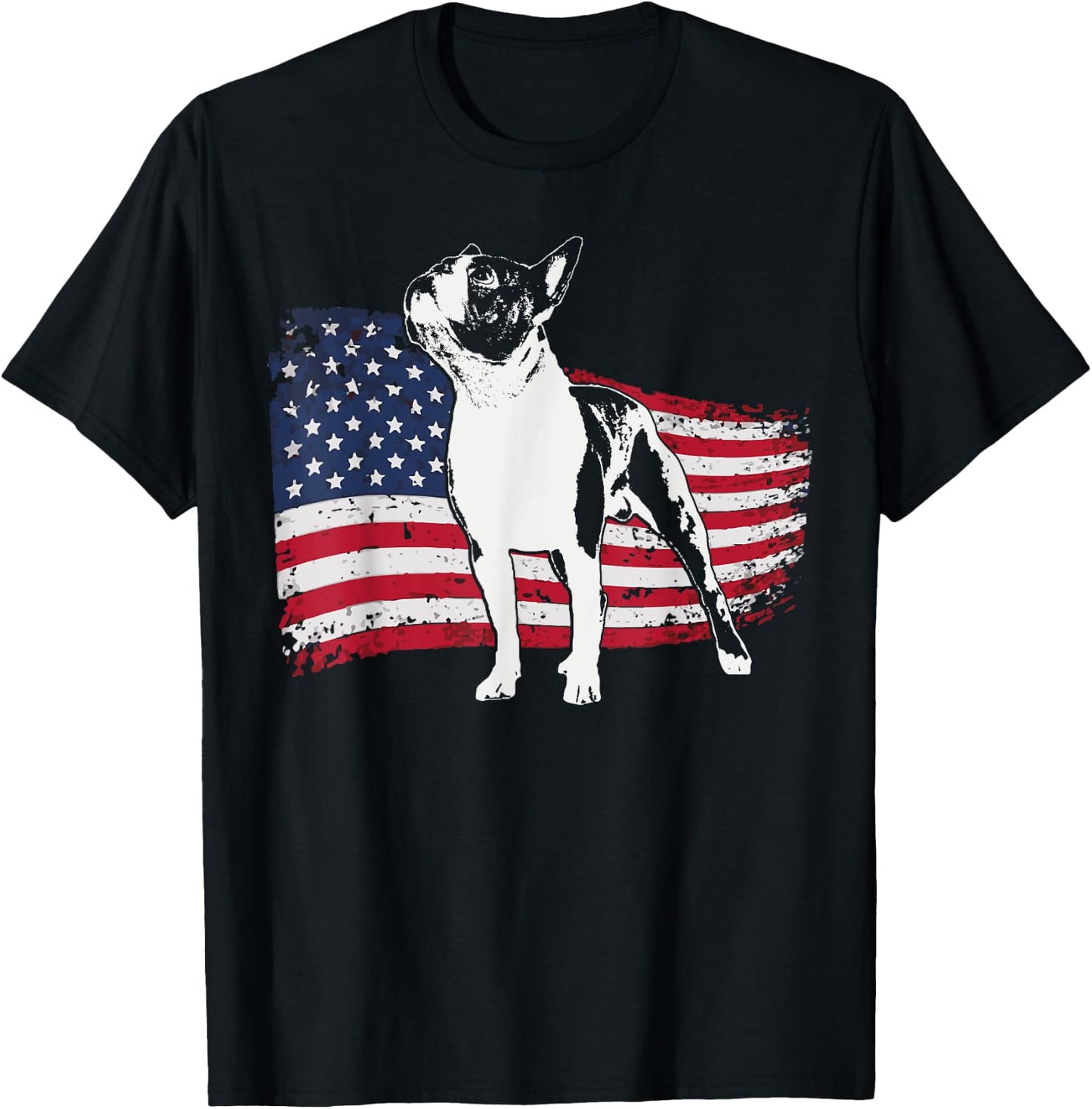 Boston Terrier Boston-Bulldog Women Kids Men T-Shirt - T-Shirt | Black