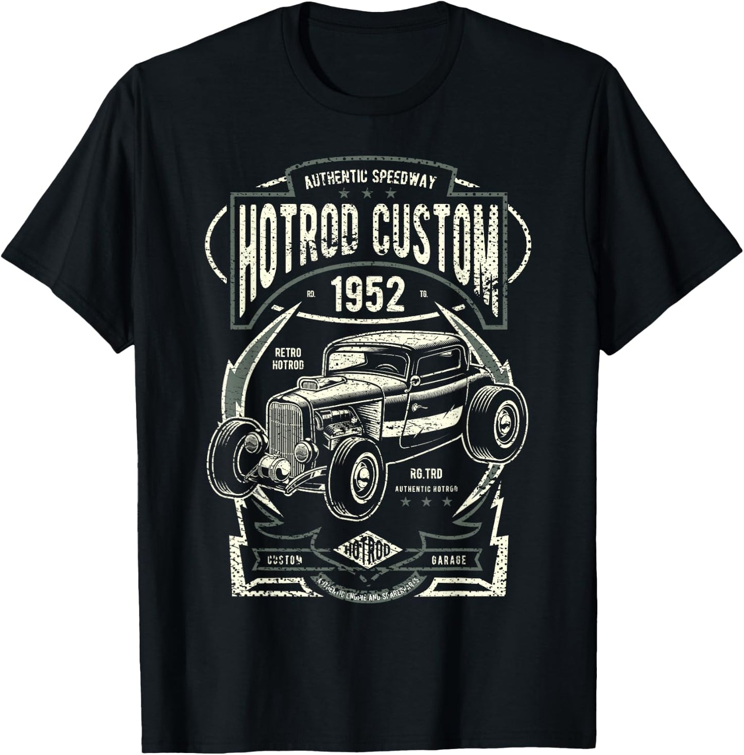 Vintage Hot Rod Custom Men Classic Car T-Shirt - T-Shirt | Black