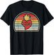 Vintage Retro Sacred Heart Of Jesus Christ Catholic T-Shirt - T-Shirt | Black