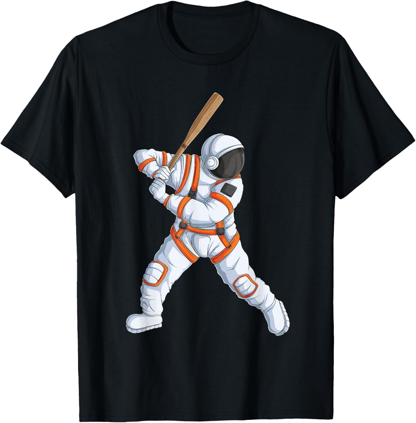 Space Astronaut Baseball funny Baseball Player T-Shirt - T-Shirt | Black