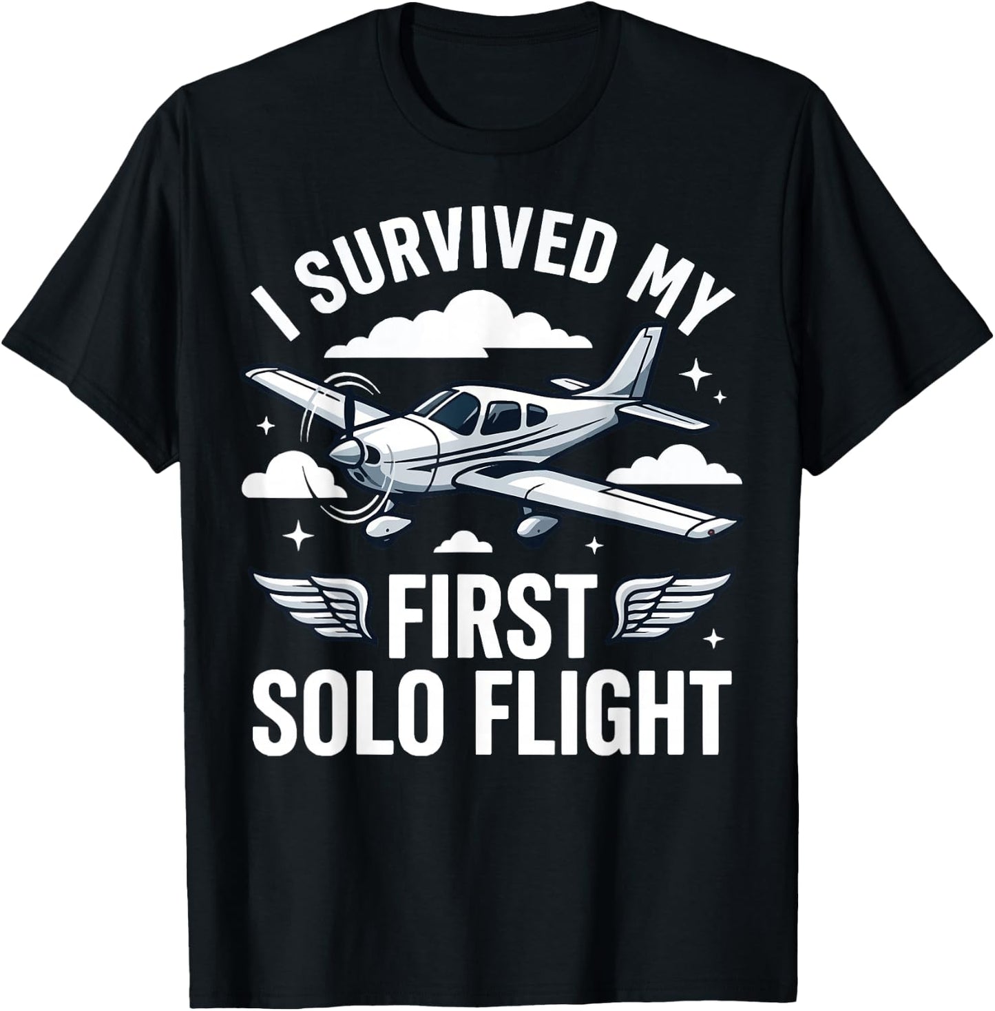 I Survived My First Solo Flight T-Shirt - T-Shirt | Black