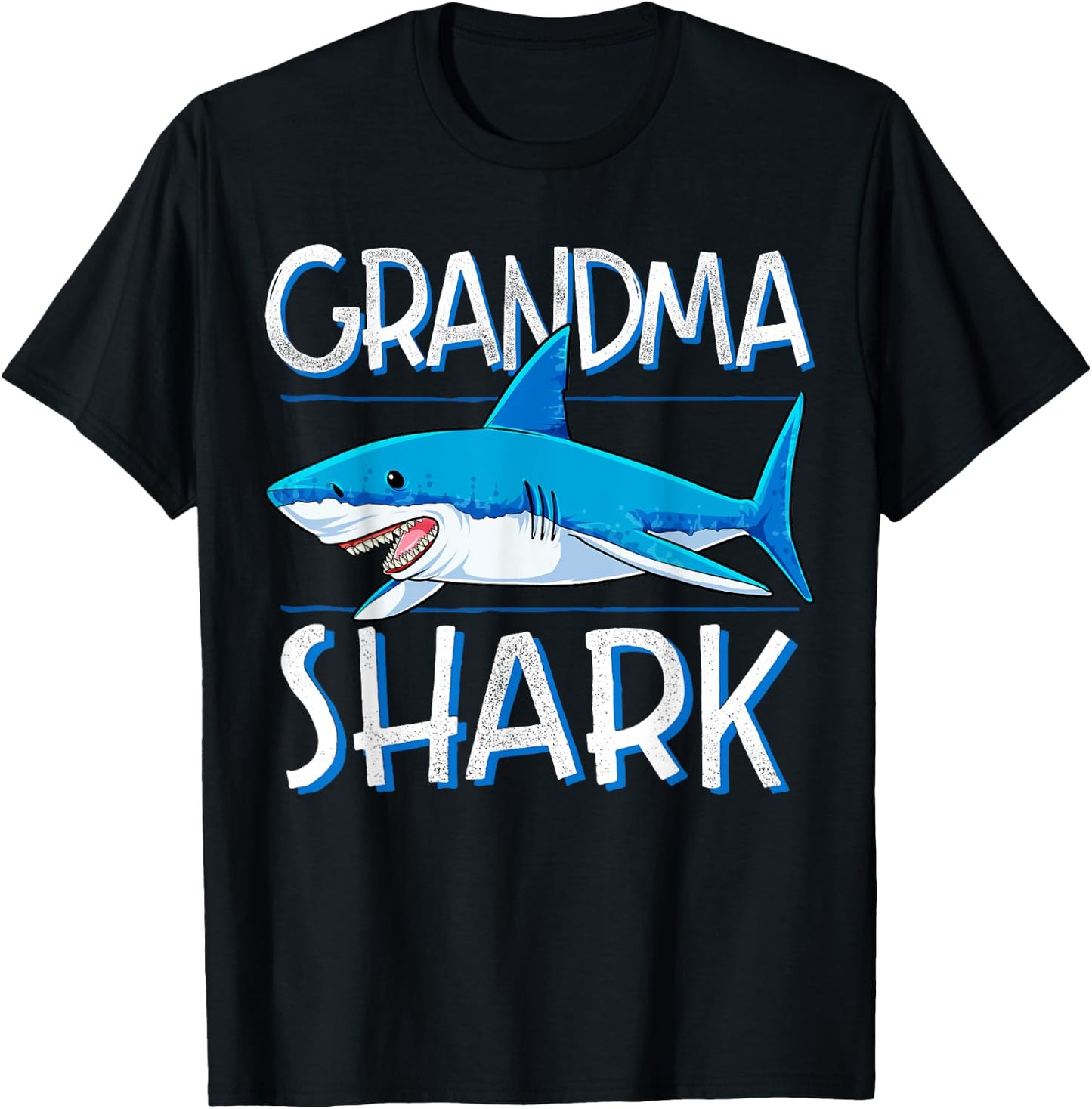 Grandma Shark T Shirt Family Matching Women Jawsome Gift T-Shirt - T-Shirt | Black