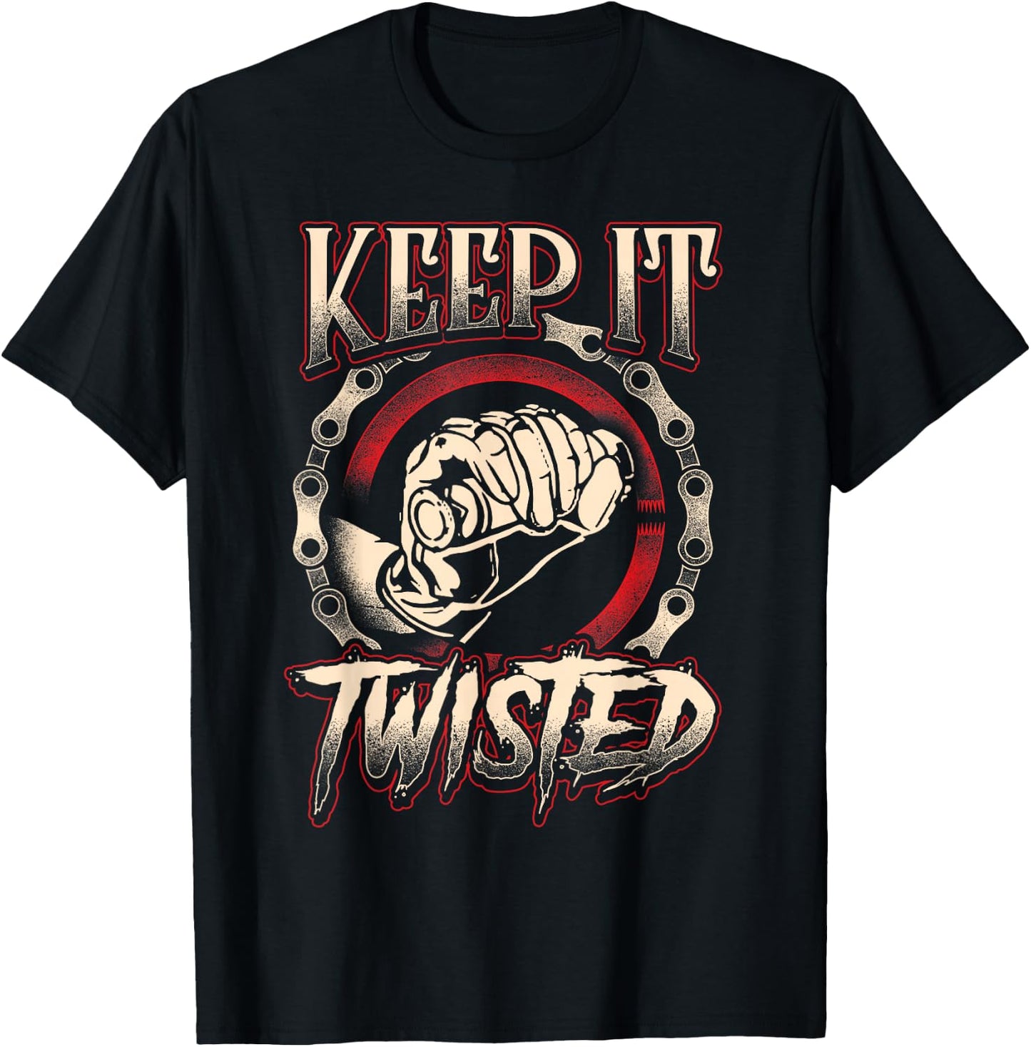 Biker "Keep It Twisted" Funny Motorbike Dirt Or Racing T-Shirt - T-Shirt | Black