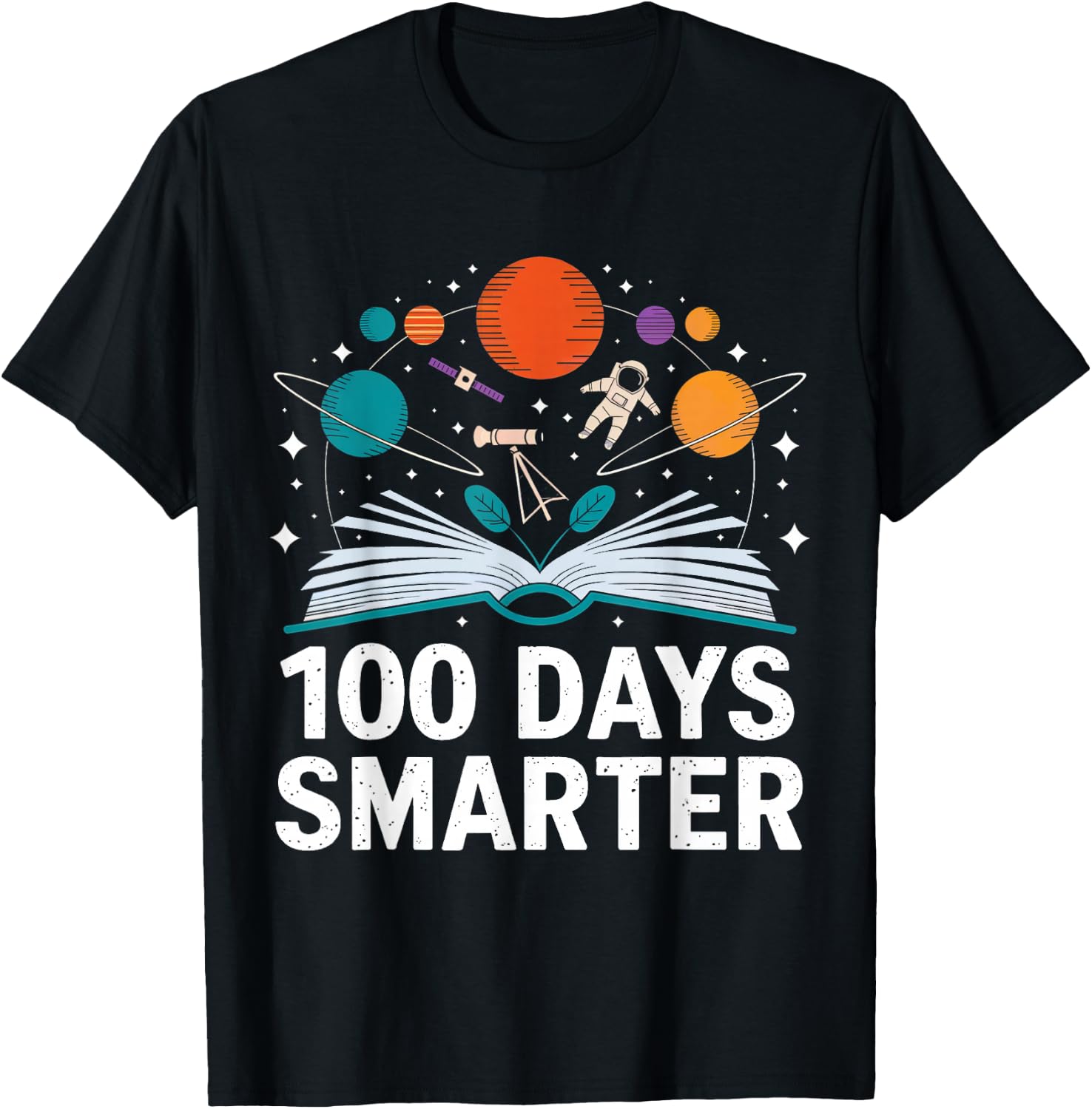 100 Days Smarter Astronaut Space 100th Day of School Kid Boy T-Shirt - T-Shirt | Black