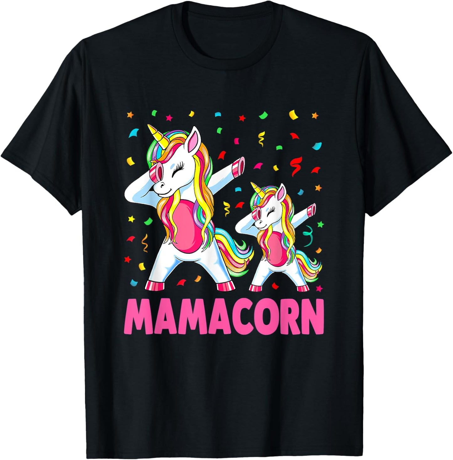Mamacorn Unicorn Mom Baby Funny Mother's Day T-Shirt - T-Shirt | Black