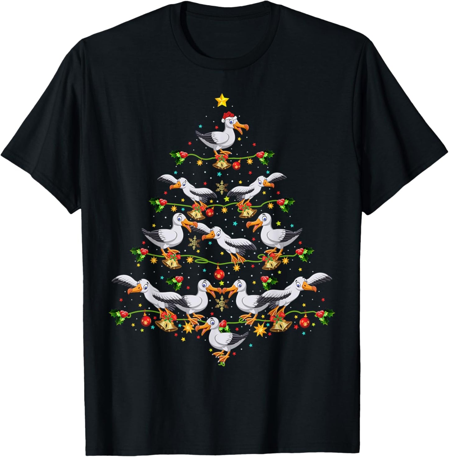 Albatrosses Bird Xmas Tree Gift Santa Albatrosses Christmas T-Shirt - T-Shirt | Black