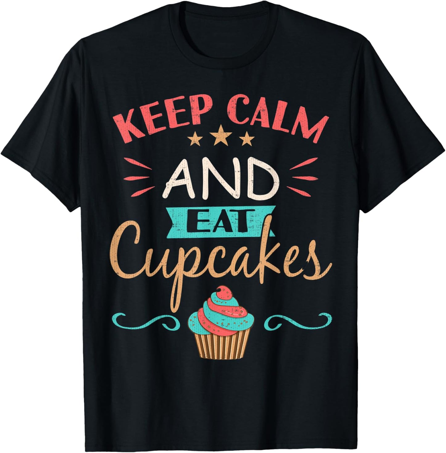 Cupcake Shirt Keep Calm And Eat Cupcakes T-Shirt - T-Shirt | Black