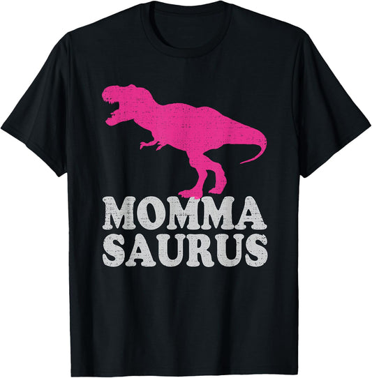 Cute T Rex MOMMASAURUS Shirt T-Rex Dinosaur Mom T-Shirt - T-Shirt | Black