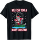 Christmas costume fisherman fishing funny cool Santa Claus T-Shirt - T-Shirt | Black