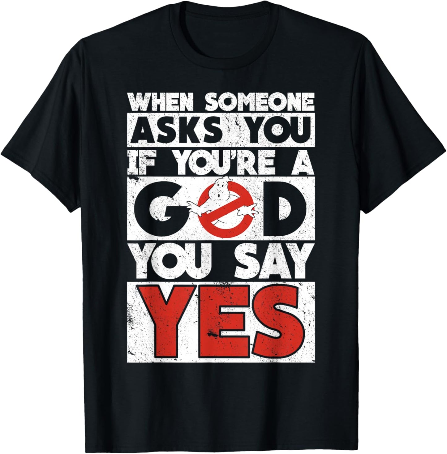 Ghostbusters Movie Quote Word Stack T-Shirt - T-Shirt | Black