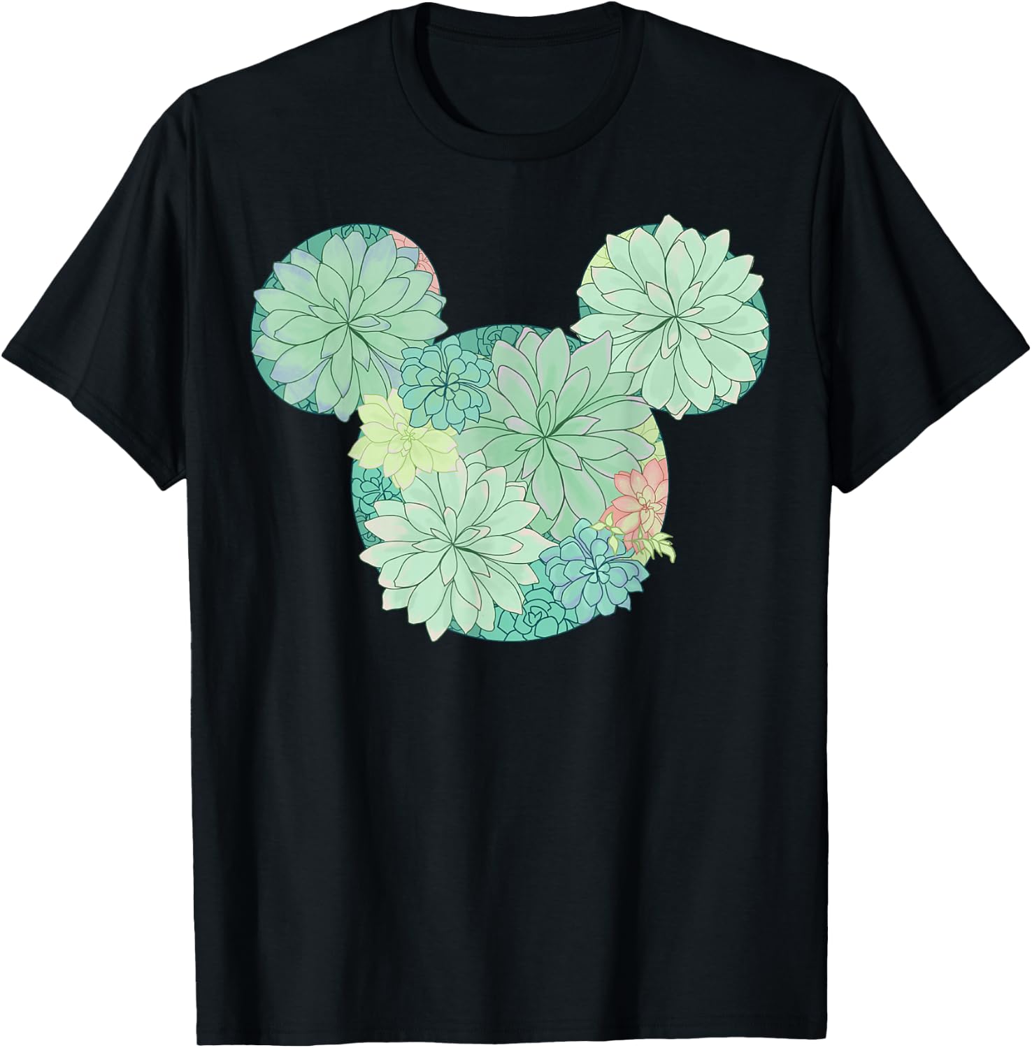 Disney Mickey And Friends Mickey Succulent Fill T-Shirt - T-Shirt | Black