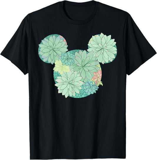 Disney Mickey And Friends Mickey Succulent Fill T-Shirt - T-Shirt | Black