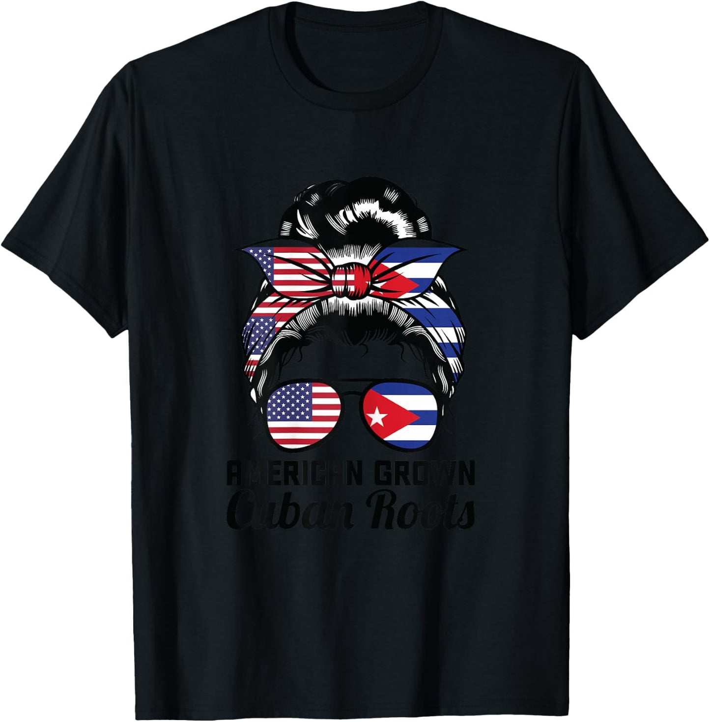 American Grown Cuban Roots Cuba T-Shirt - T-Shirt | Black