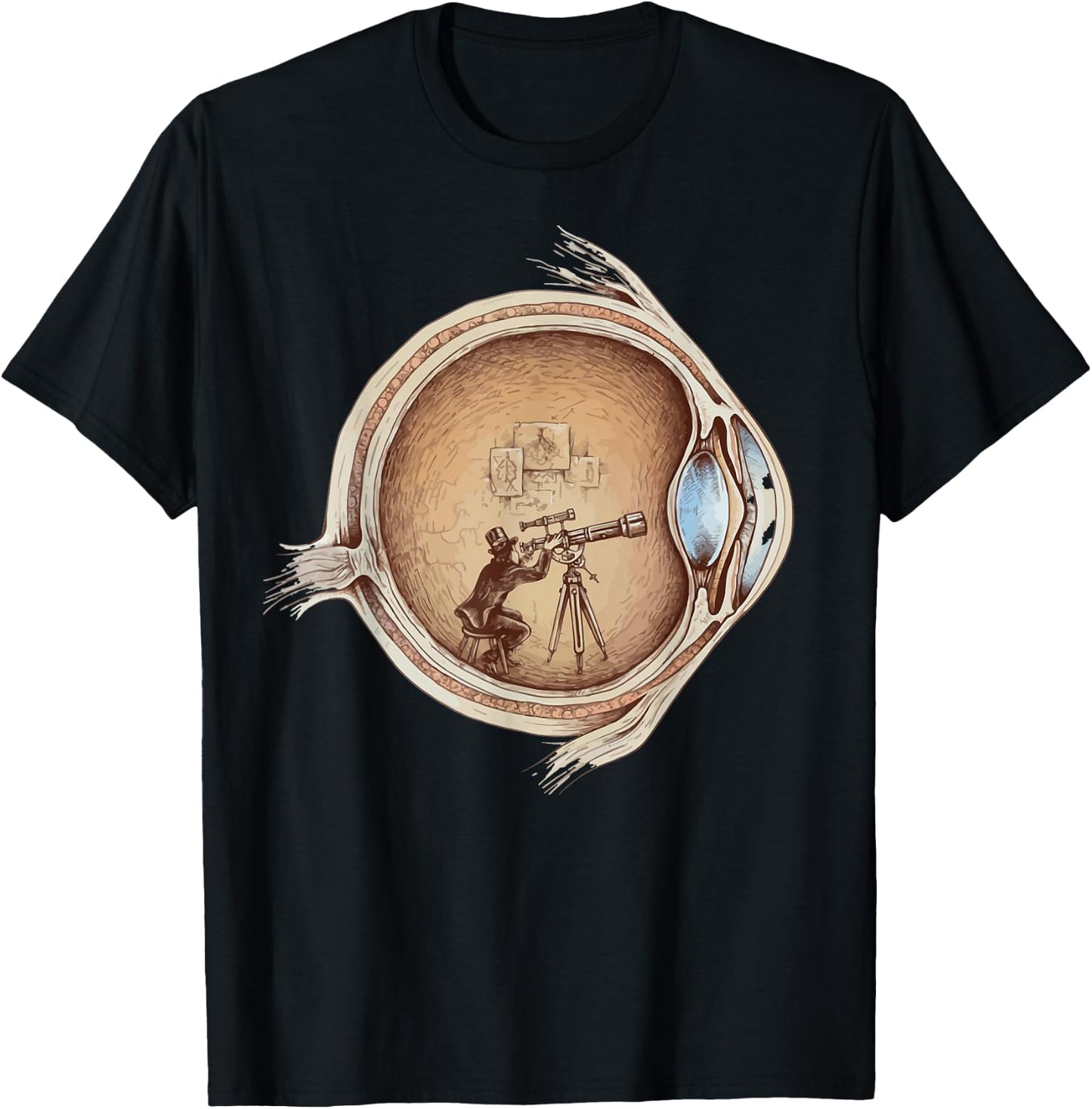 The Human Eye Eyeball Vintage Art Anatomy T-Shirt - T-Shirt | Black