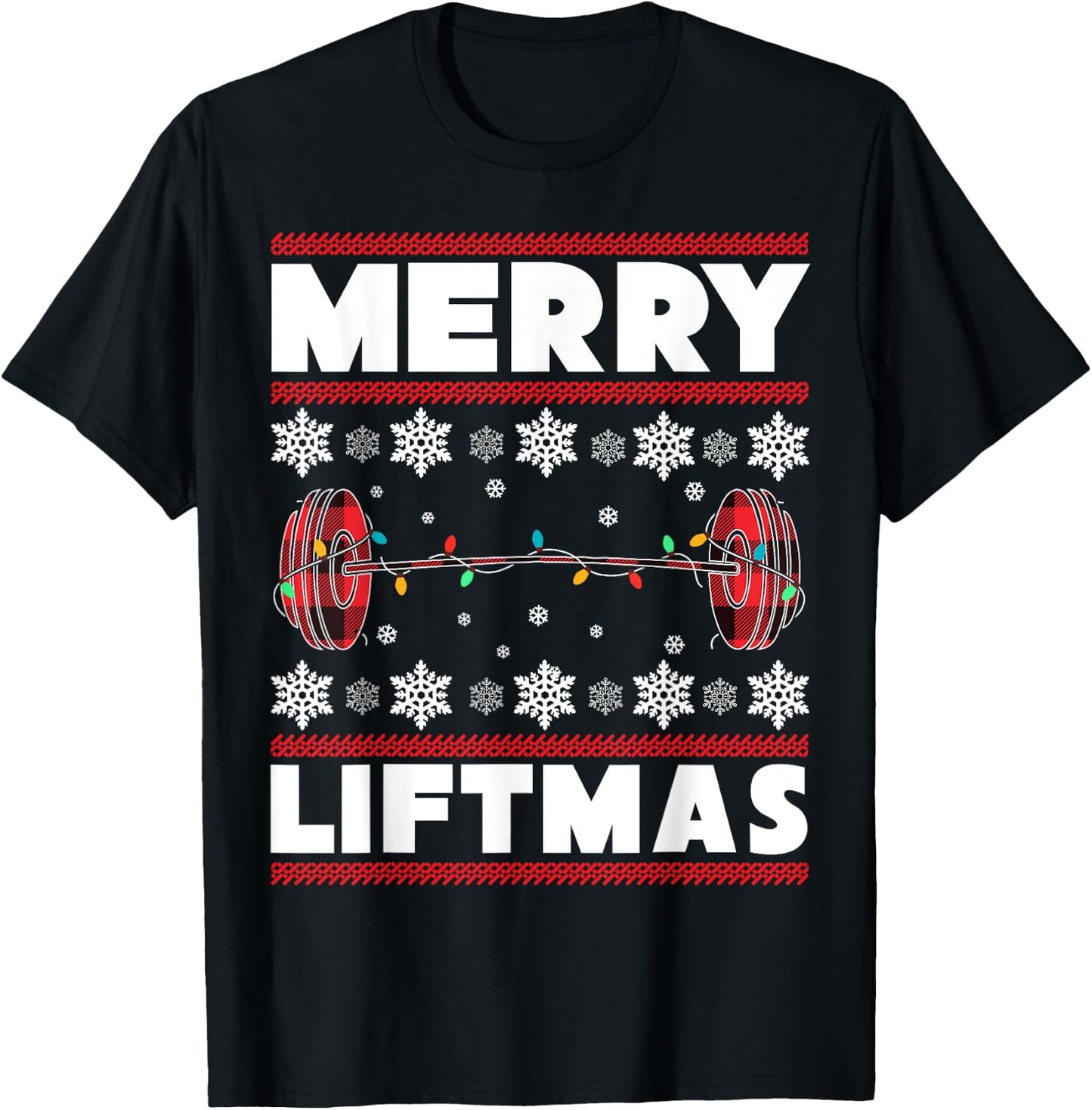 Merry Liftmas Funny Christmas Gym Workout Fitness Gift T-Shirt - T-Shirt | Black