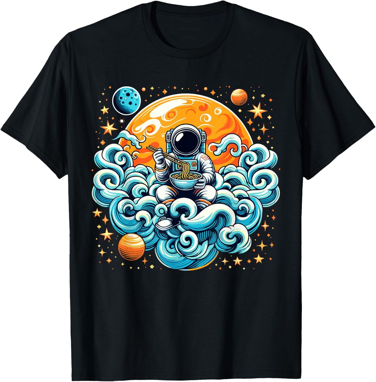 Astronaut Ramen Anime Space Astronaut T-Shirt - T-Shirt | Black