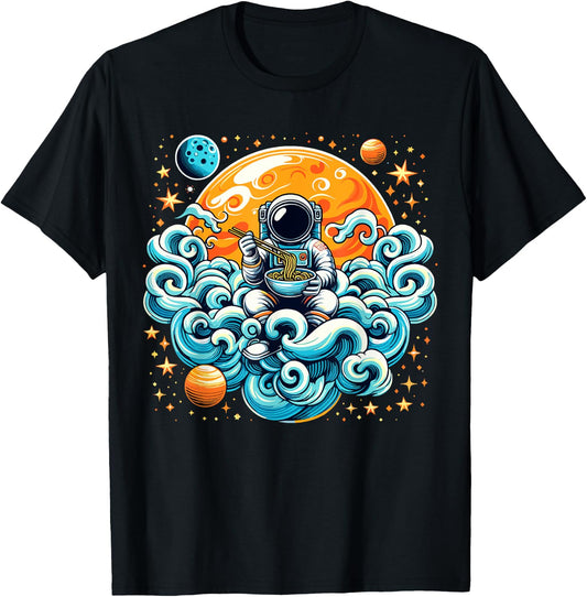 Astronaut Ramen Anime Space Astronaut T-Shirt - T-Shirt | Black