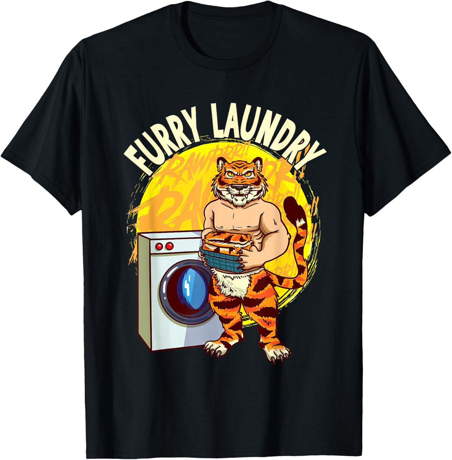 Furry Laundry Funny Design for Furries with Tiger Fursuit T-Shirt - T-Shirt | Black