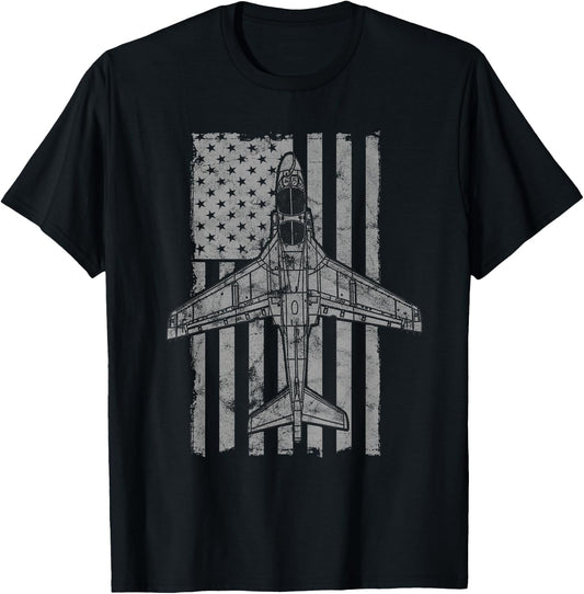 EA-6B Prowler Military Airplane Vintage Flag T-Shirt - T-Shirt | Black