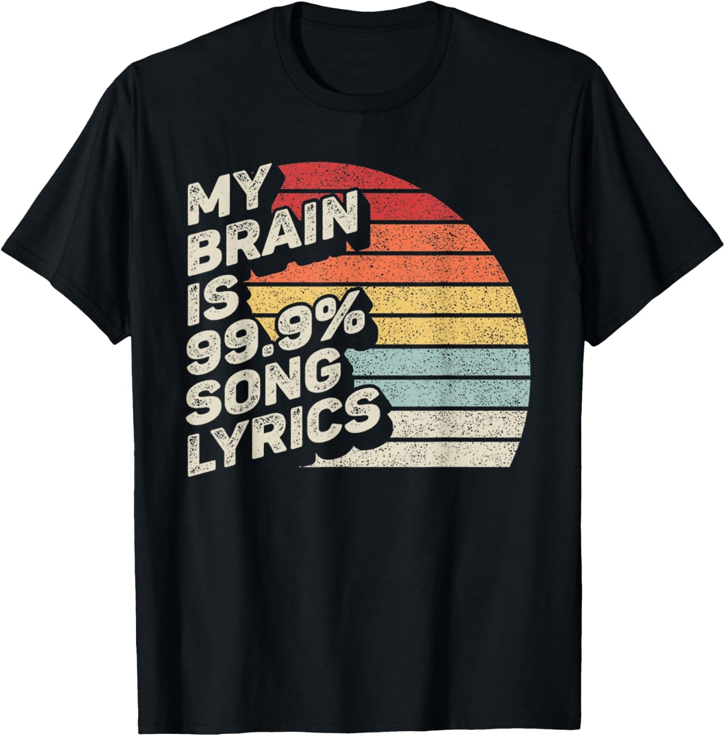 Retro Vintage My Brain is 99% Song Lyrics Music Lover Gift T-Shirt - T-Shirt | Black
