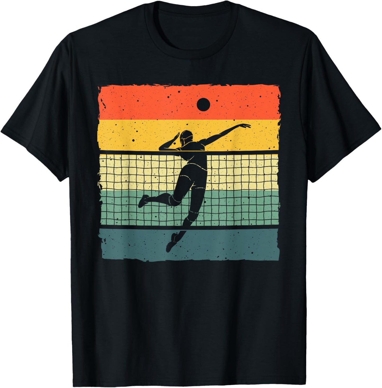 Vintage Volleyball Design Women Volleyball Player T-Shirt - T-Shirt | Black