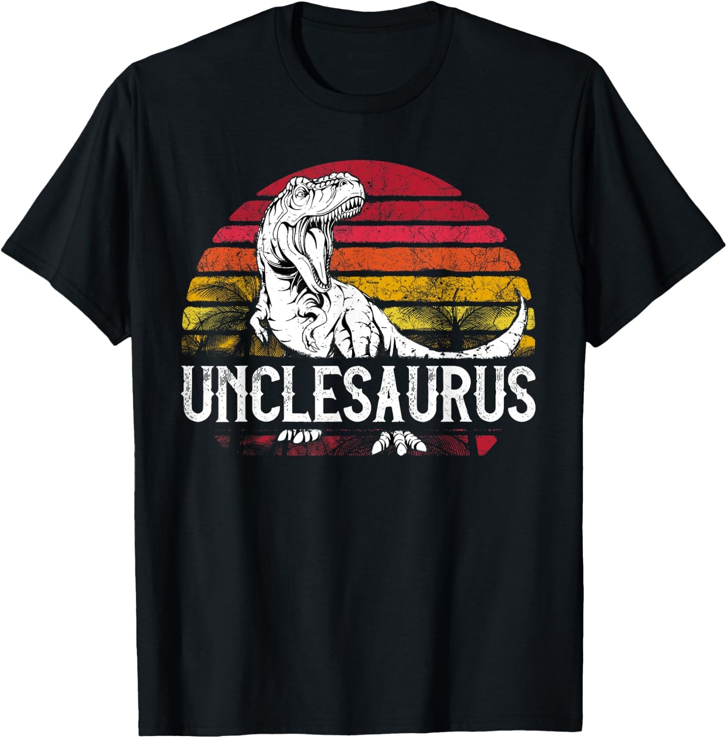 Father's Day Gift Unclesaurus Uncle Saurus T Rex T-Shirt - T-Shirt | Black
