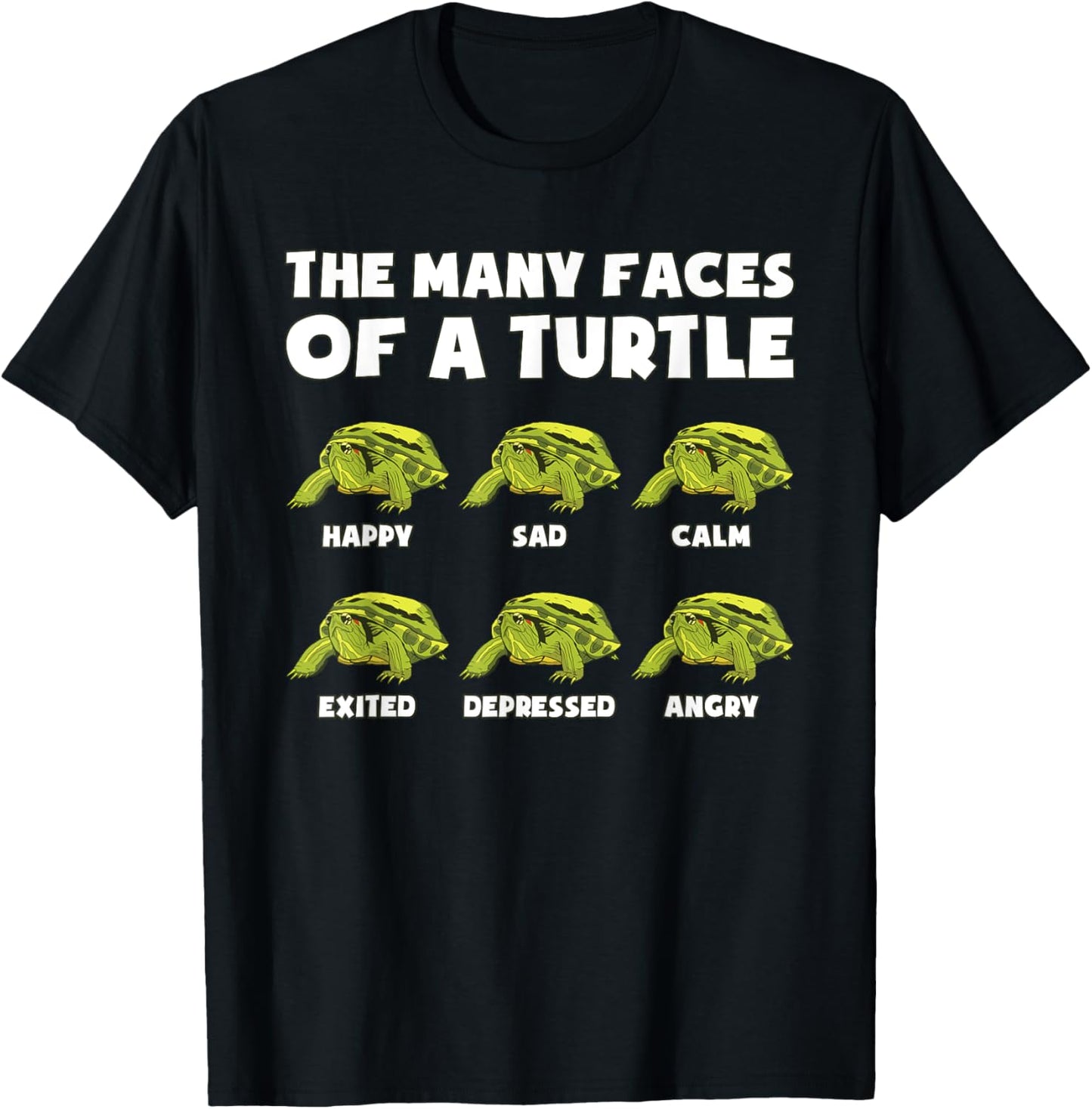 The Many Faces of a Turtle T-Shirt - T-Shirt | Black