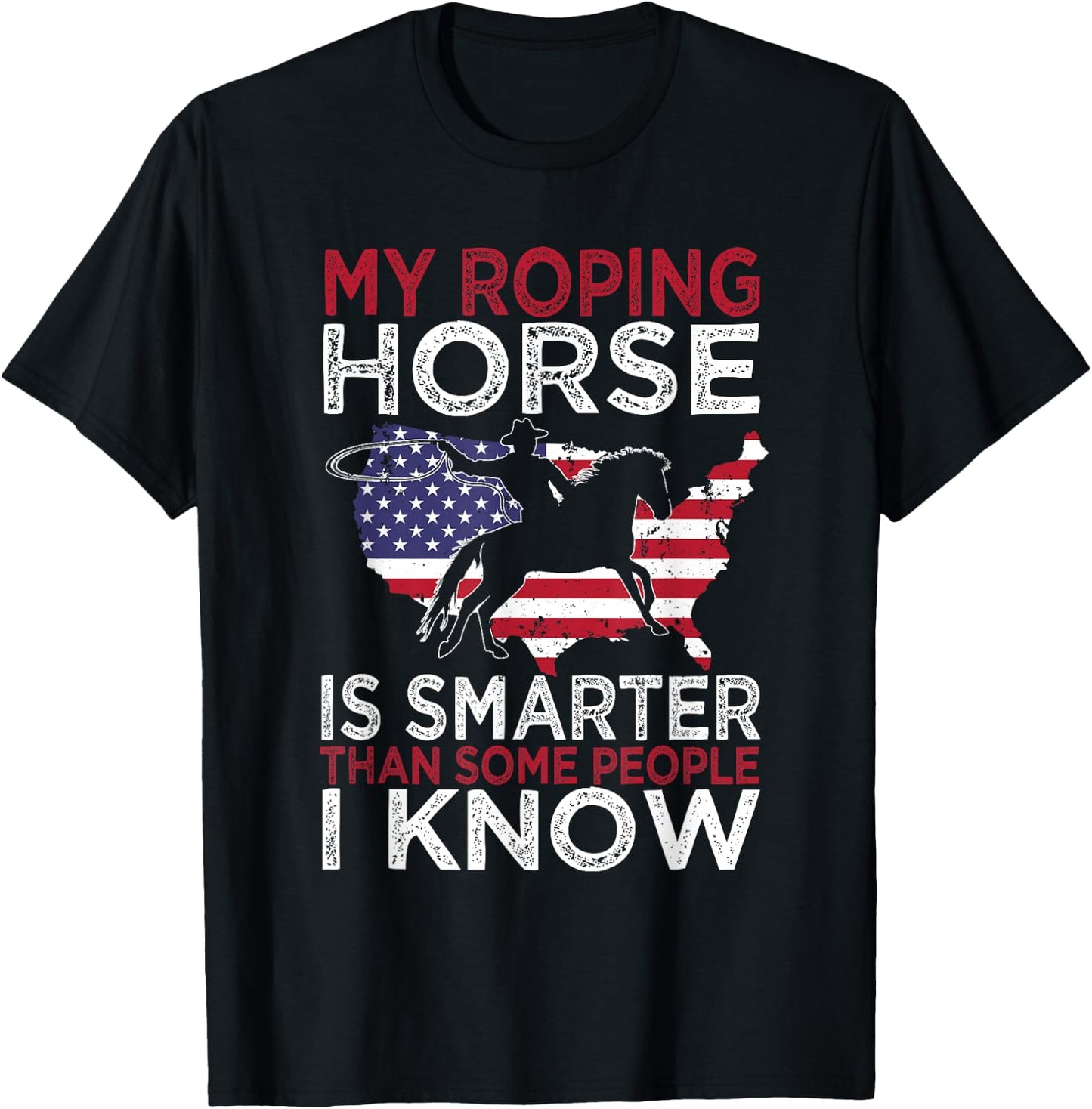 Team Roping Funny Rodeo Cowboy Cowgirl Horse Riding Roper T-Shirt - T-Shirt | Black