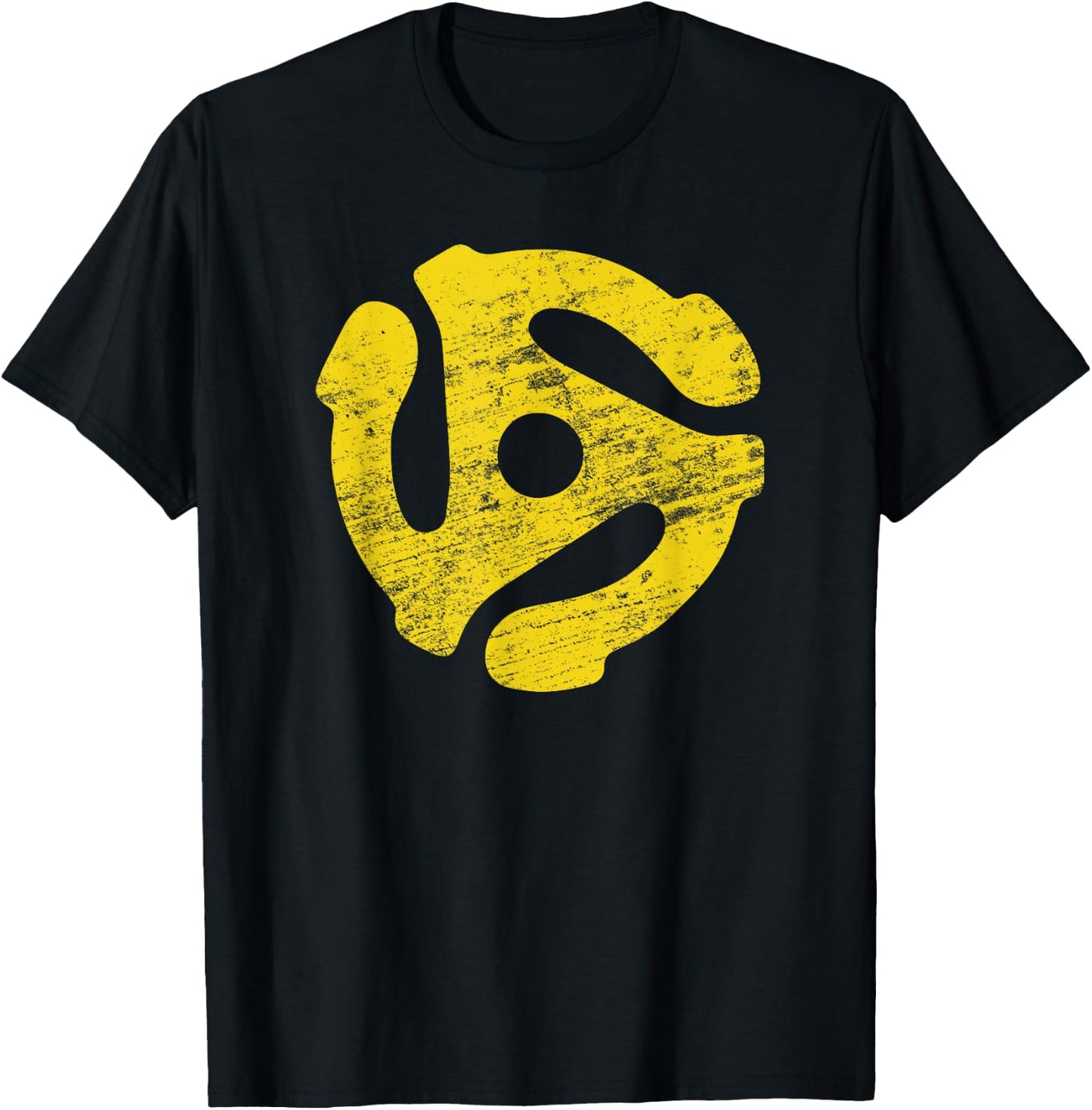 Vinyl Record 45 RPM Spindle Adapter T Shirt T-Shirt - T-Shirt | Black