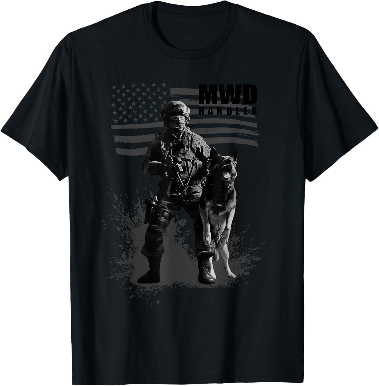 Military working dog handler Men Women Girls Kids T-Shirt - T-Shirt | Black