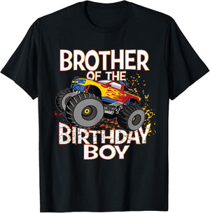Brother Of The Birthday Boy Monster Truck Boys Party T-Shirt - T-Shirt | Black