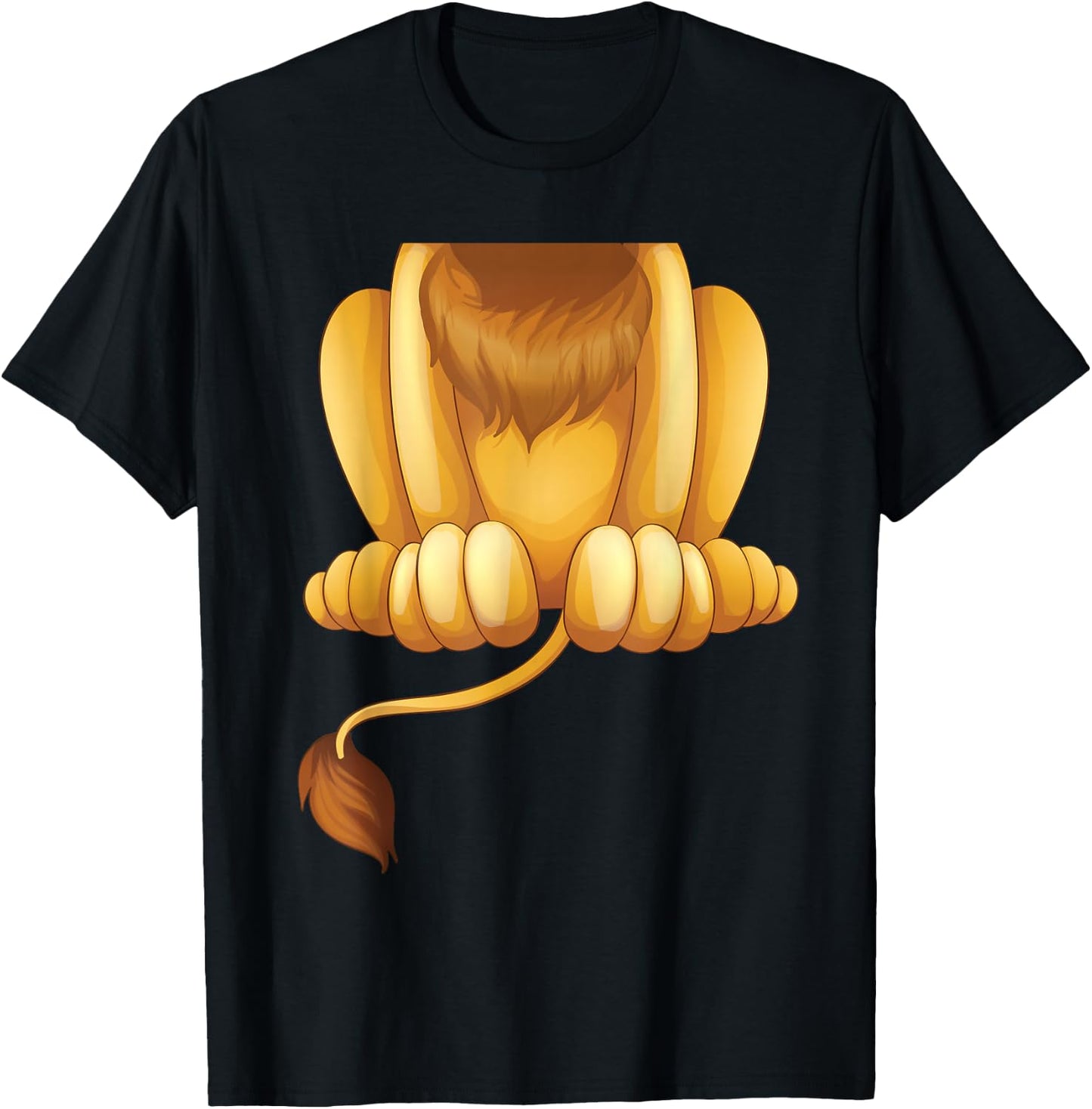 Headless Lion Lazy DIY Halloween Costume Funny Animal Body T-Shirt - T-Shirt | Black