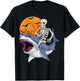 Skeleton Riding Shark Funny Halloween Costume Boys Kids T-Shirt - T-Shirt | Black