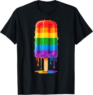 LGBT Shirts Ice Cream Rainbow LGBTQ Pride T-Shirt - T-Shirt | Black