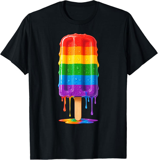 LGBT Shirts Ice Cream Rainbow LGBTQ Pride T-Shirt - T-Shirt | Black