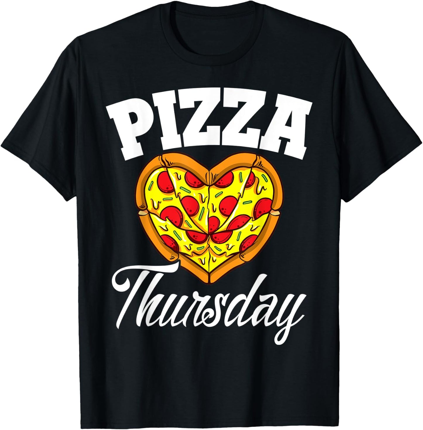 Thursday Pizza Night Funny Pizza Lover Fast Food T-Shirt - T-Shirt | Black