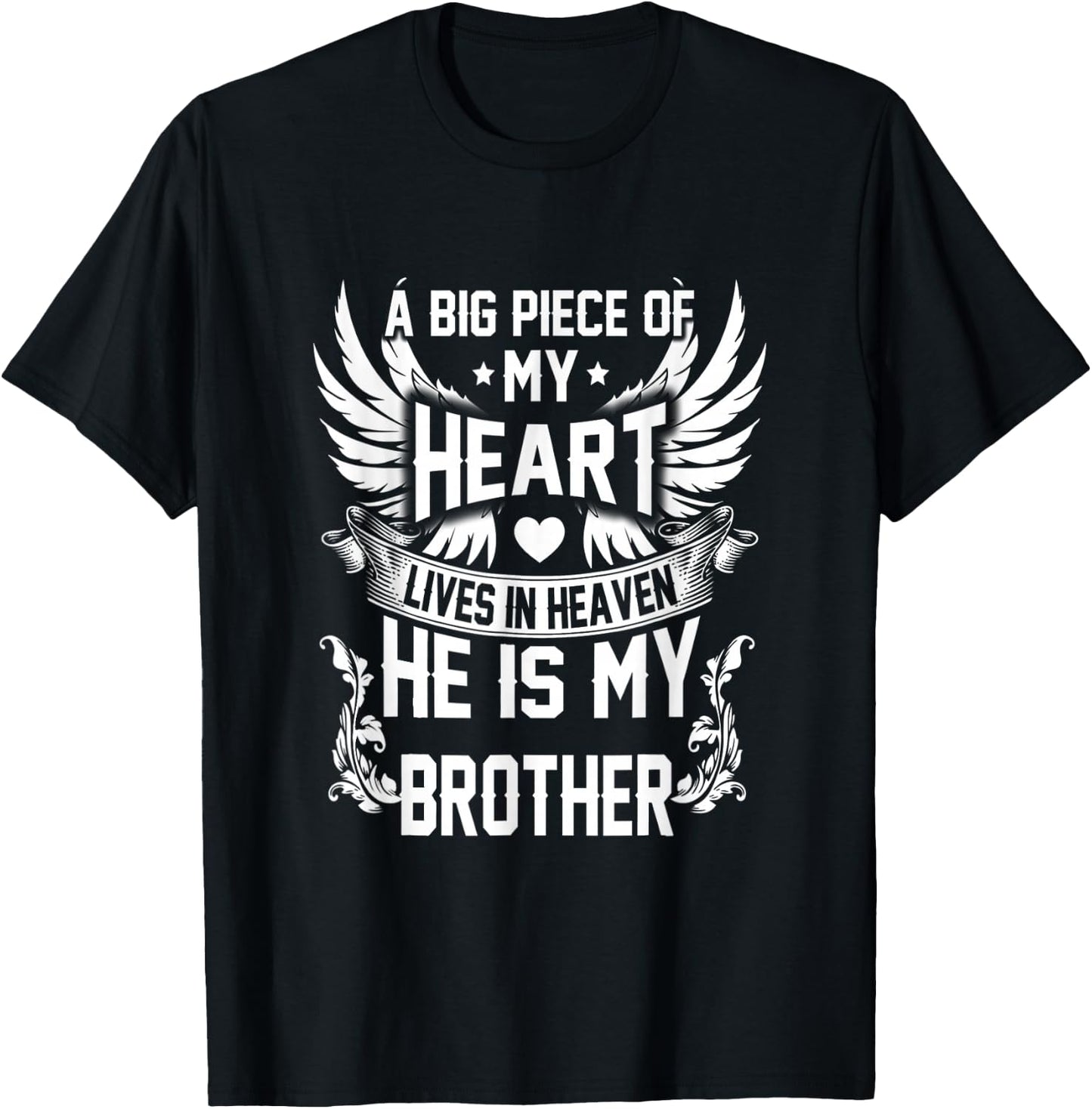 Brother My Angel Shirt in Memory of Brother in Heaven T-Shirt - T-Shirt | Black