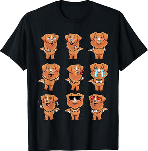 Thembtollermal Nova Scotia Duck Tolling Retriever Dog Emotions T-Shirt - T-Shirt | Black